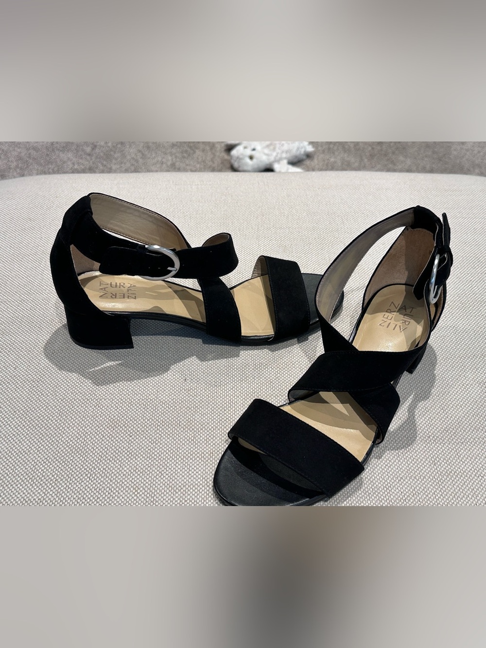 NATURALIZER size 10 Black Dress Ankle Amelia Sandals Adjustable Buckle Strap NEW - Picture 9 of 11